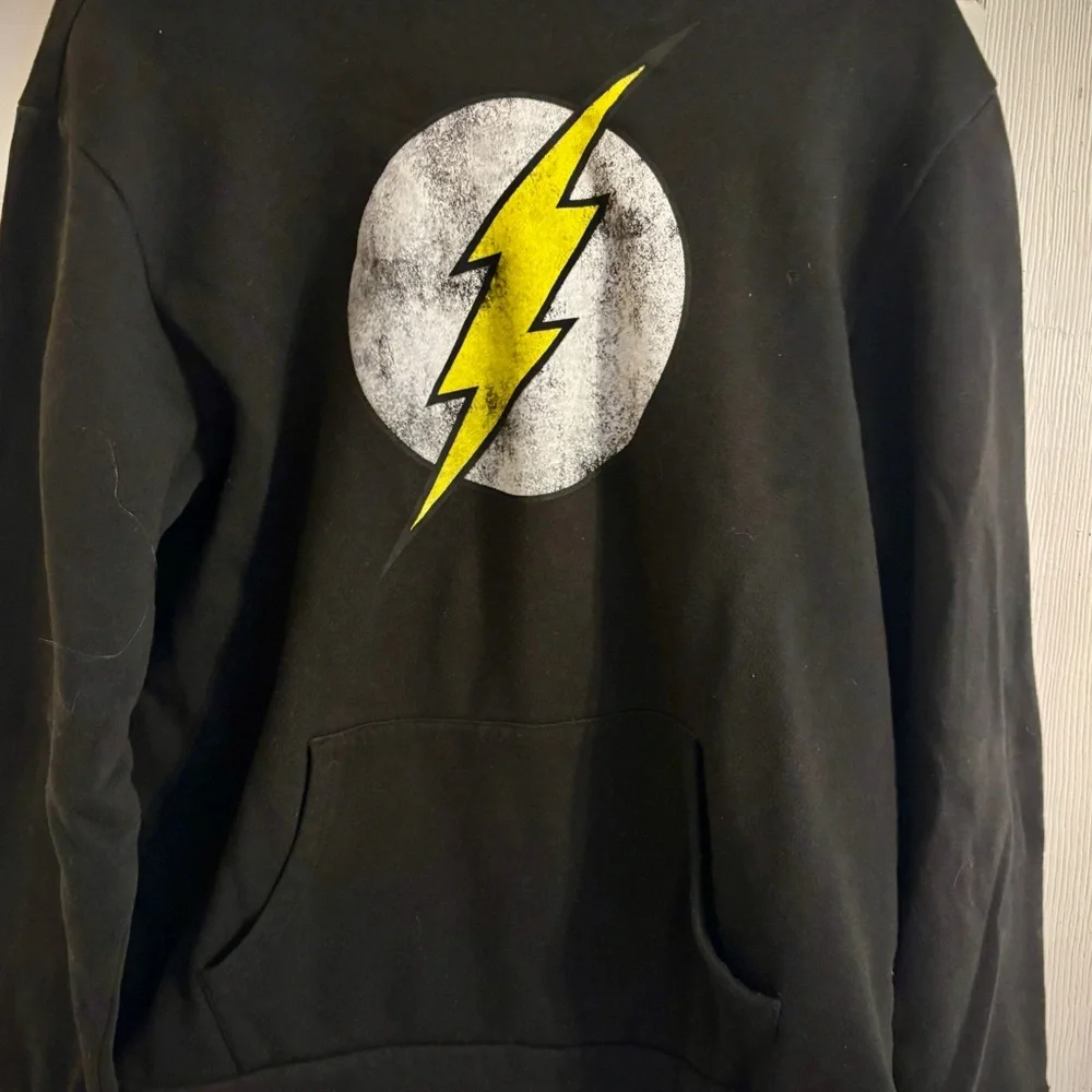 DC Comics The Flash Logo Distressed Hooded Sweatshirt - Picture 2 of 15